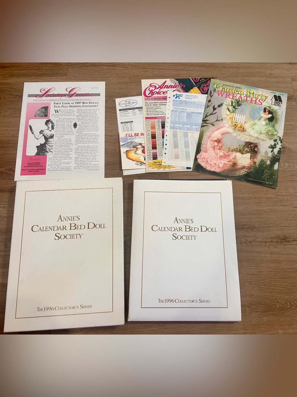 Vintage 1996 Annie’s Calendar Bed Doll Society Complete Set & Invoice